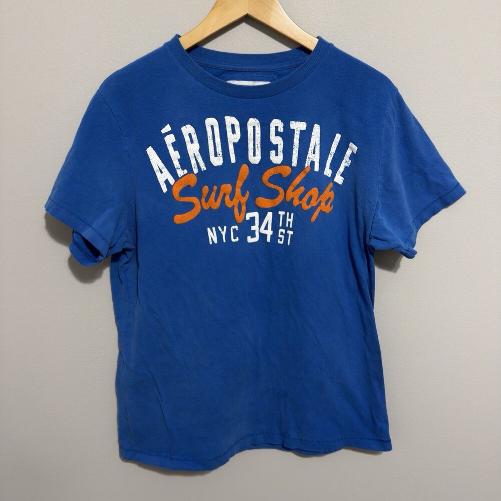 Vintage Y2K Aeropostale Surf Shop T-Shirt Mens Large NYC Cotton Preppy